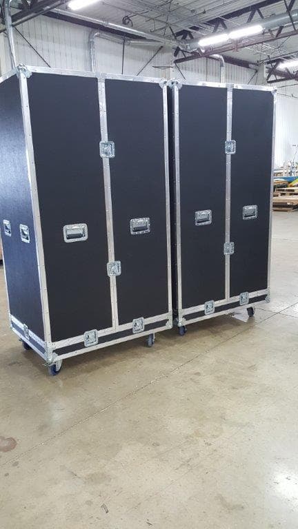 Black ATA road cases manufactured by FoamCraft Packaging
