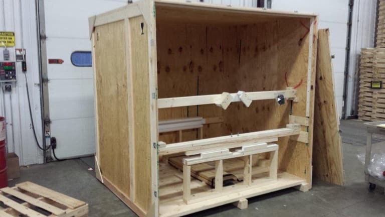 A large custom wood crate