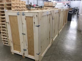 A long custom wood shipping crate built by FoamCraft Packaging
