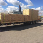 large crate on truck outside