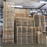 wood pallets stacked